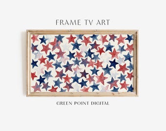 Acuarela Estrellas Americanas Marco Arte de TV: Pintura del Día de la Independencia del 4 de Julio Descargar