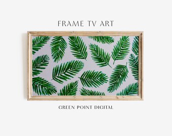 Cuadro de hojas de palma de primavera para TV: Descarga de pintura floral de hojas