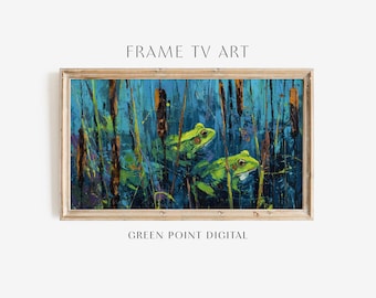 Cuadro abstracto de ranas para TV: Descarga de pintura de paisaje animal primaveral