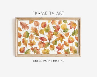 Marco de hojas de otoño en acuarela para TV: Pintura de hojas de otoño para descargar