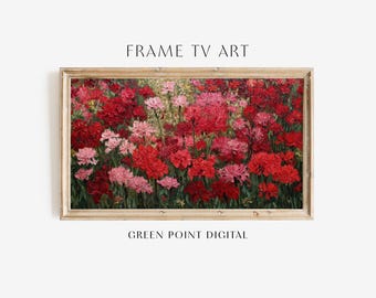 Cuadro de flores rojas y rosas para TV: Descarga de pintura floral de primavera