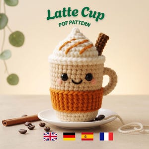 Pumpkin Spice Latte Häkelanleitung: Amigurumi Becher, anfängerfreundlich (PDF-Häkelanleitung)