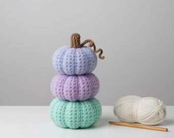 Pumpkin Trio Crochet Pattern – Easy Fall Decor, Stackable Pumpkins, Beginner PDF Tutorial