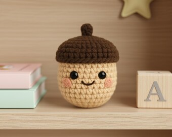 Crochet Acorn Amigurumi Pattern: Beginner Friendly, No Sew (PDF Pattern)