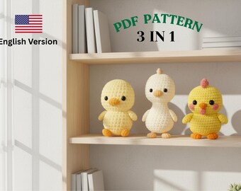 Crochet Farm Animal Pattern: Duck, Chick, Goose Amigurumi (PDF Download)