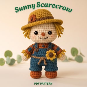 Scarecrow Crochet Pattern: Halloween Amigurumi Plush Toy (PDF)