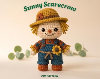 Scarecrow Crochet Pattern: Halloween Amigurumi Plush Toy (PDF)