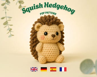Hedgehog Crochet Pattern: No Sew Amigurumi, Easy DIY (PDF Tutorial)