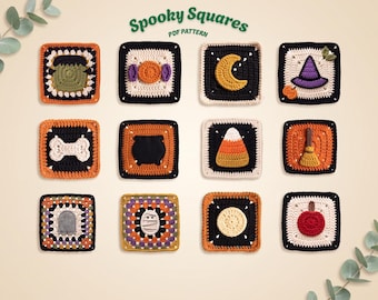 Halloween Crochet Pattern | Spooky Granny Square PDF | Festive Autumn Motif