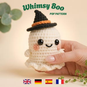 Crochet Ghost Pattern: Amigurumi Witch Plush Toy (PDF Download)