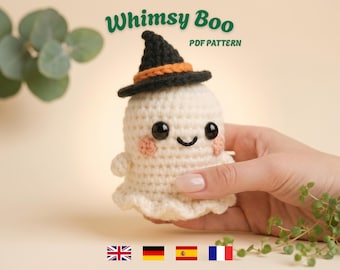 Crochet Ghost Pattern: Amigurumi Witch Plush Toy (PDF Download)