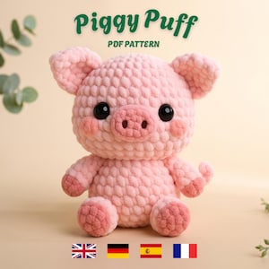 Crochet Pig Amigurumi Pattern – Plush Toy Softie (PDF Pattern)