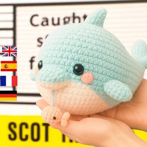Dolphin Crochet Pattern PDF – Amigurumi Dolphin Toy – Stuffed Dolphin Plush – Sea Animal Crochet – Cute Ocean Animal Softie