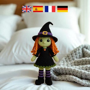 Crochet Witch Doll Pattern PDF: Easy Amigurumi Halloween Toy