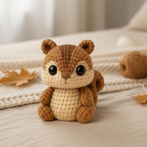 Haakpatroon mini-amigurumi-eekhoorn (pdf) – Kawaii bosdierenpluche, haken voor beginners