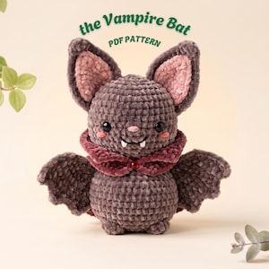 Virkningsmönster för vampyrfladdermus | Nybörjare Amigurumi Plushie (PDF-nedladdning)