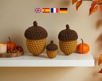 Crochet Acorn Pattern PDF: Amigurumi Fall Decor Tutorial