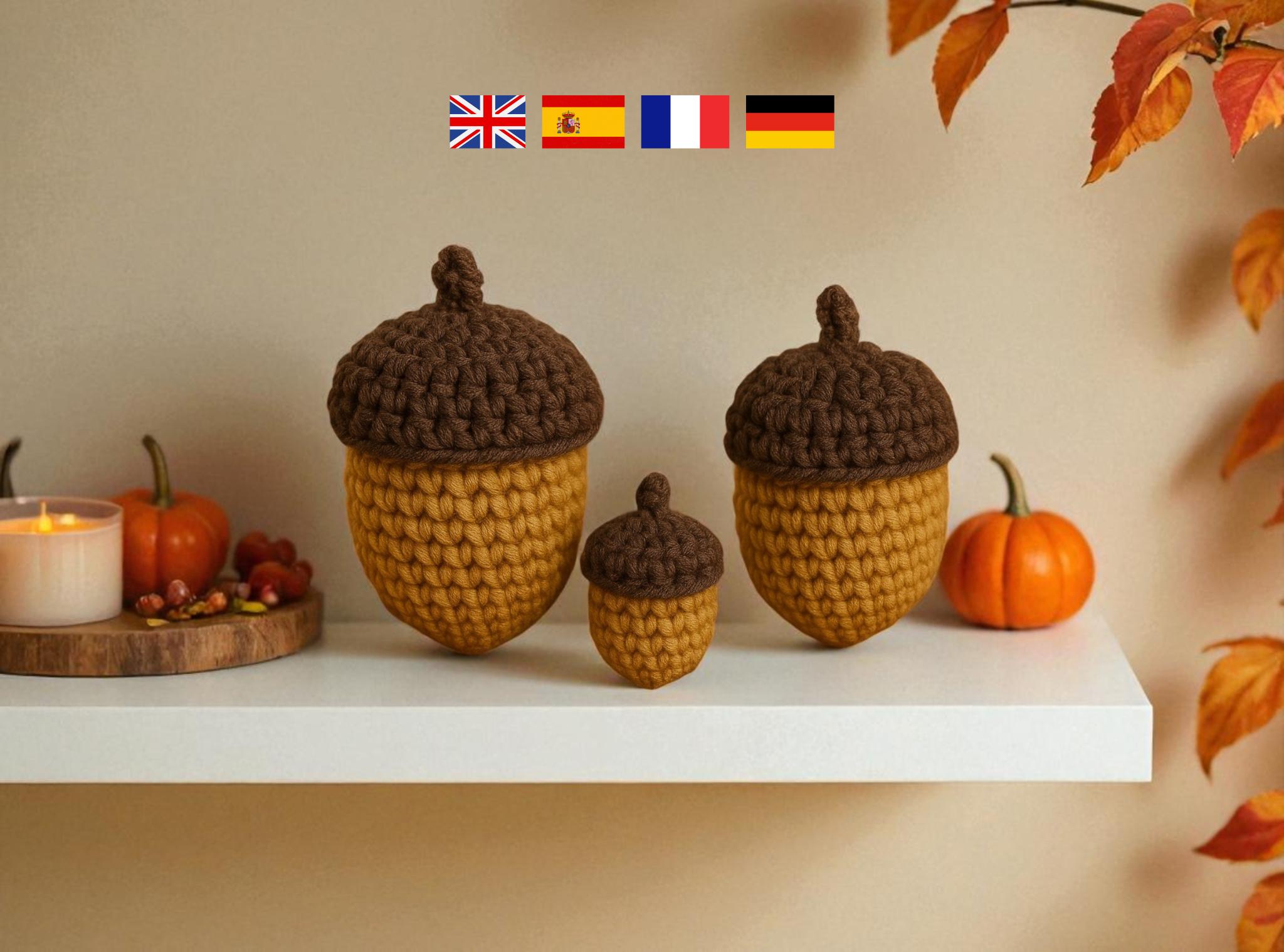 Crochet Acorn Amigurumi Fall Decor Tutorial