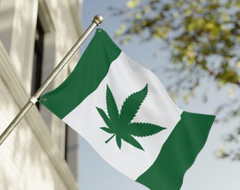 The Canabian Flagge - Doppelseitige Cannabis Flagge | Marihuana-Enthusiasten Geschenk, Canaba, Unkraut, Irie, Rasta, Stoner, Party Dekoration, Irie Garden