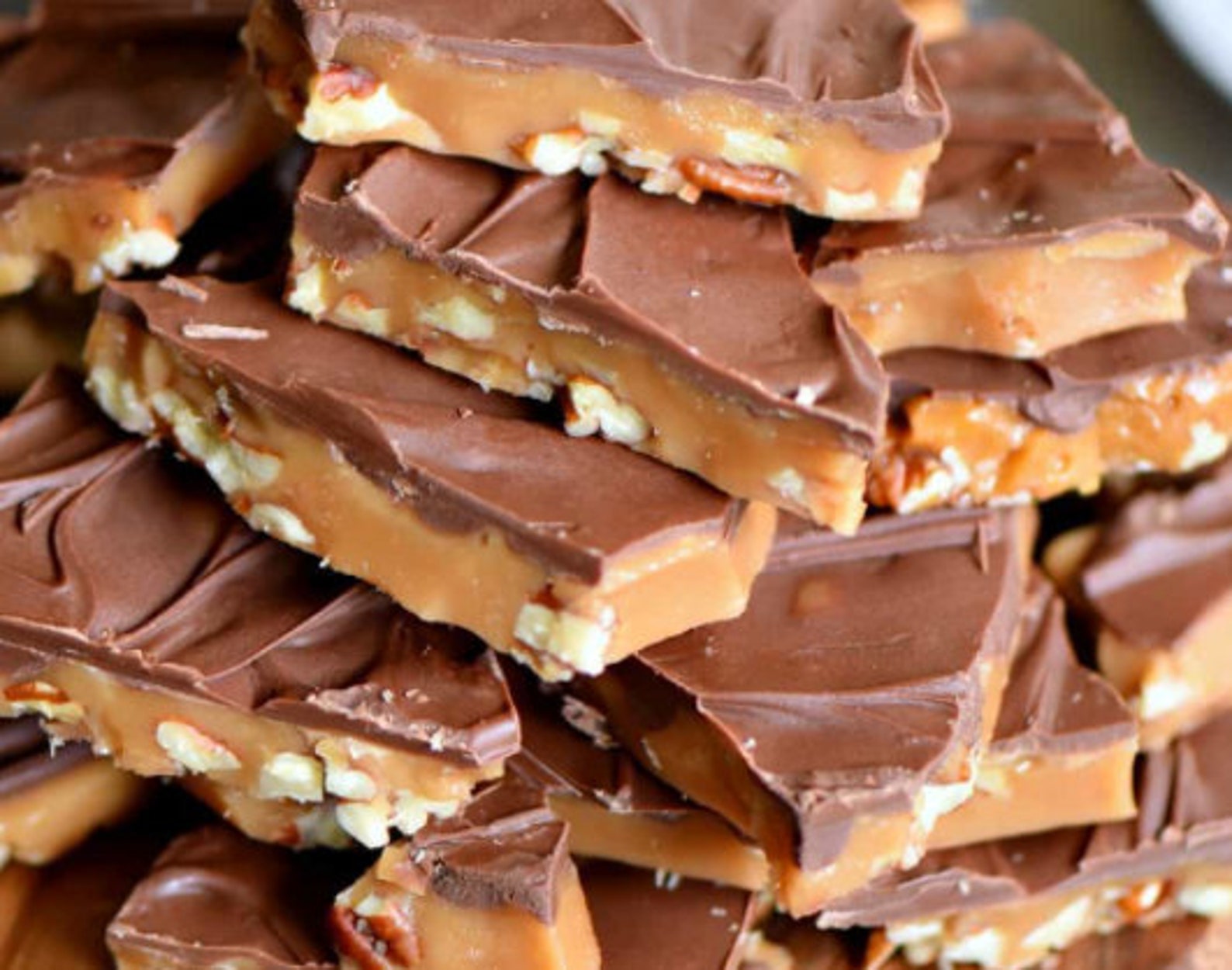 English Toffee with nuts and your choice of Milk Chocolate or Etsy