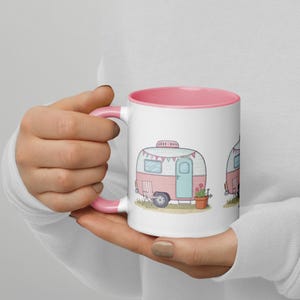 Caravan Camping Mug: Colorful Ceramic Coffee Cup