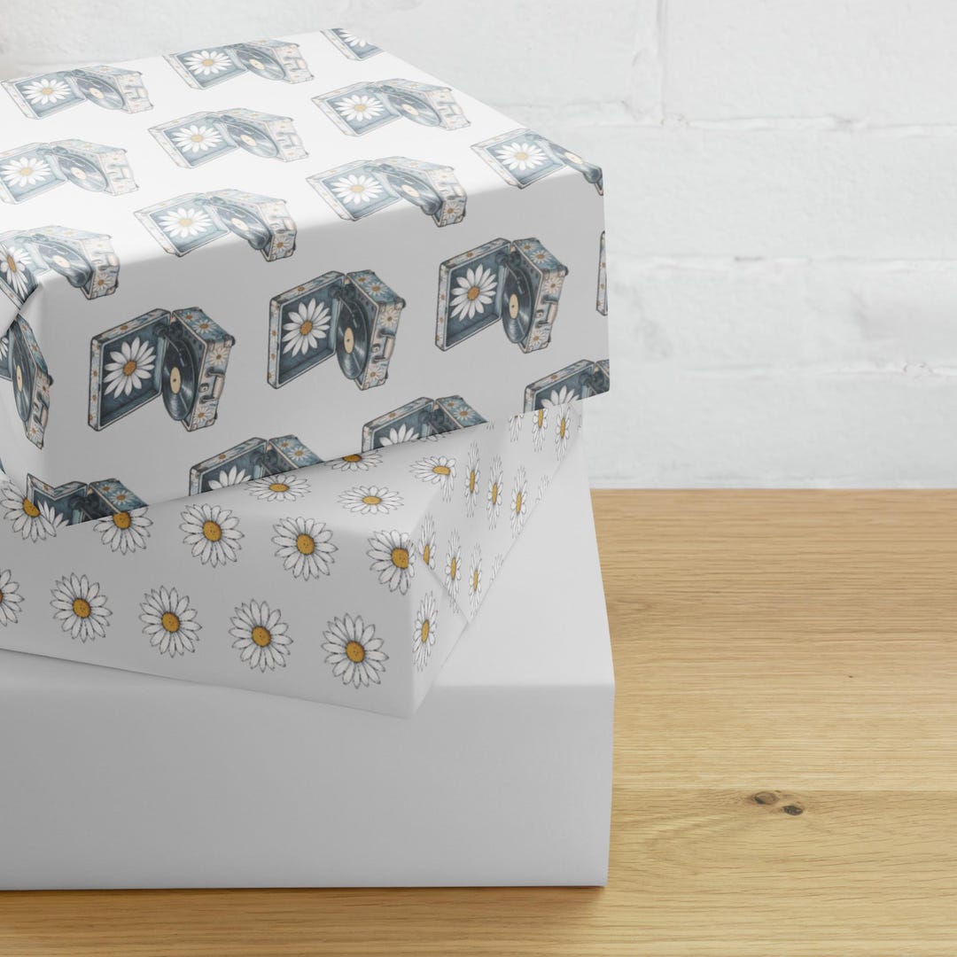 Wrapping Paper Sheets Record Player Print Gift Wrap - Etsy