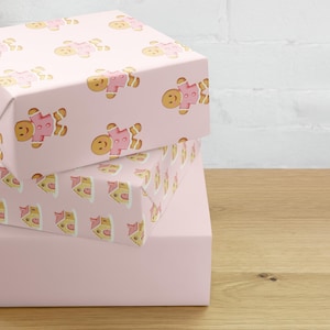Geschenkpapierbögen Lebkuchen Print Geschenkverpackung Rosa