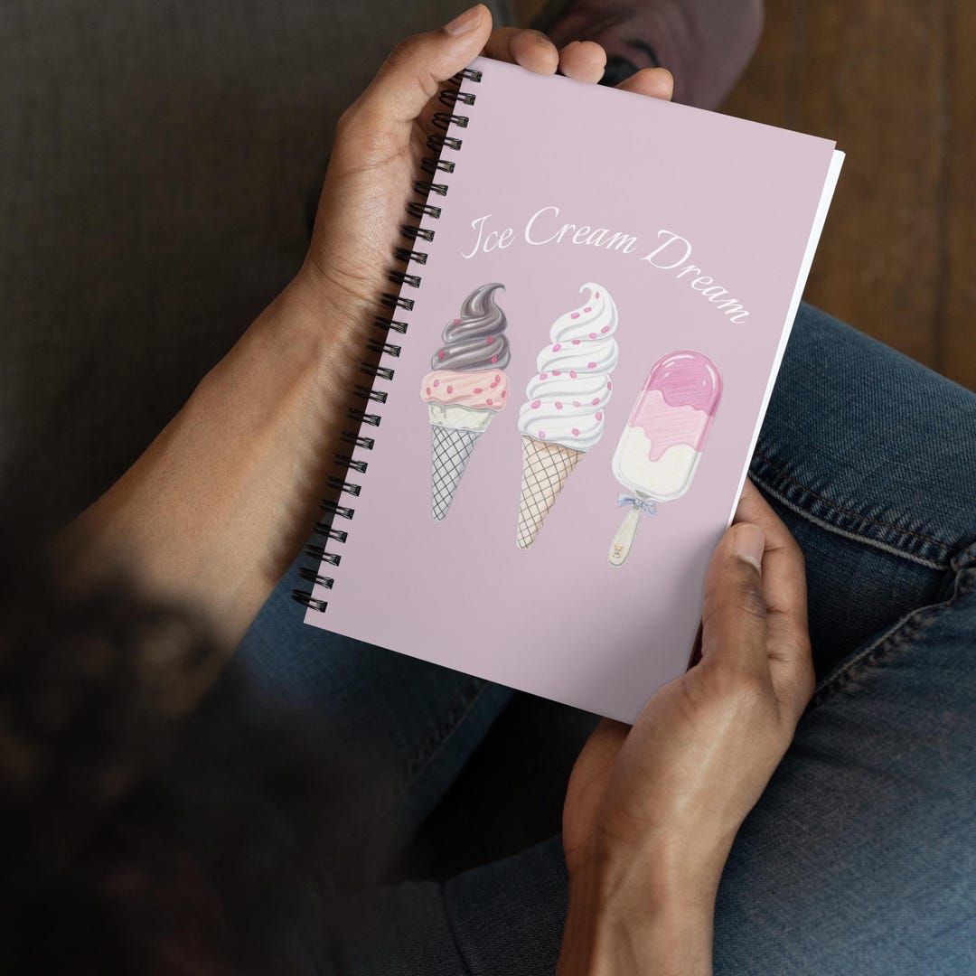Ice Cream Design Spiral Notebook – Dotted Journal - Etsy