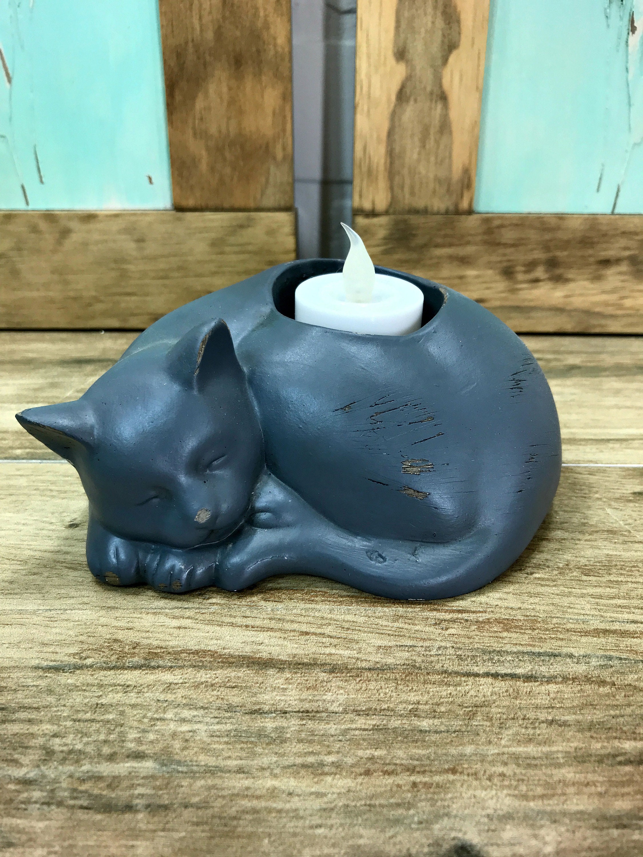 Gato portavelas / / gato portavelas / / gato decoración / / Etsy