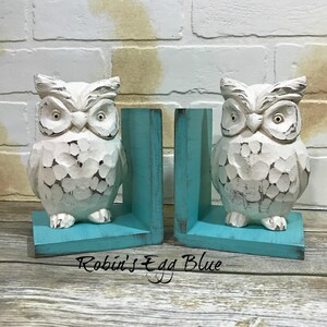Chunky Owls Figurines Set of Bookends Set of Owl Figurines with Bookends Rustic Farmhouse Decor Owl Book Ends Owl Statues with Bookends