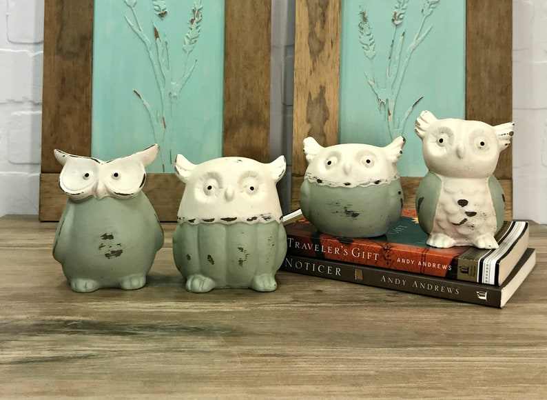 Set of Owls Figurines//Owl Collectibles//Owl Lover Gift//Set Etsy