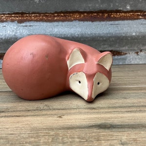 Fox Figurine Fox Statue Rustic Farmhouse Decor Fox Figure Fox Collectible Woodland Creature Decor Woodland Nursery Decor Gift
