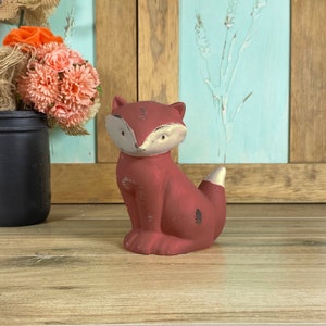 Fox Figurine Fox Statue Rustic Farmhouse Decor Fox Figure Fox Collectible Woodland Creature Decor Woodland Nursery Decor Gift
