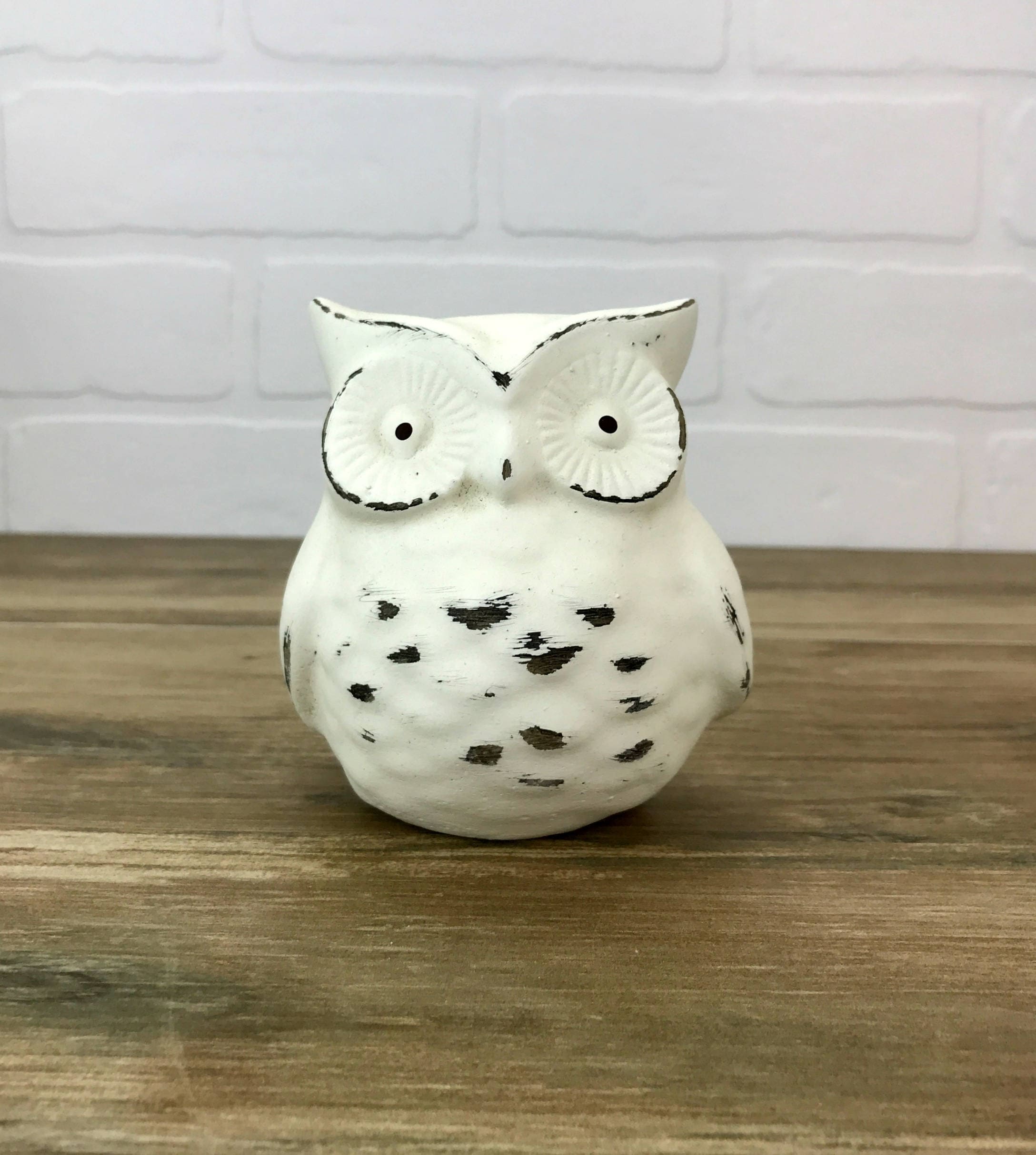 Owl Figurine Owl Statue Shabby Chic Bird Bird Farmhouse Decor Owl Tabletop Decor Bird Lover Gift Bir