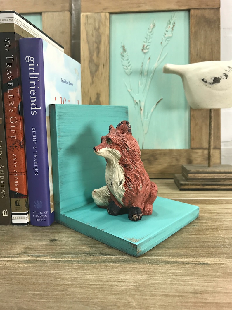 Fox Figurines Set of Bookends//Fox Book Ends//Rustic Farmhouse Etsy