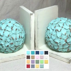 Flower Ball Set of Bookends French Country Decor Farmhouse Decor Gifts for Her Birthday Gift Housewarming Gift Floral Ball Set of Bookends