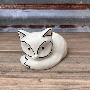 Fox Figurine Candleholder Fox Statue Rustic Farmhouse Decor Fox Figure Fox Collectible Woodland Creature Decor Woodland Nursery Decor Gift