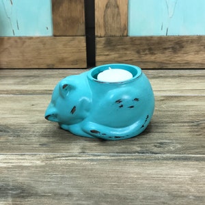 Cat Candle Holder//Cat Candleholder//Cat Decoration//Farmhouse Cat Figurine//Kitten Gifts//Cat Gifts//Cat Themed Gifts//Cat Lover Gifts