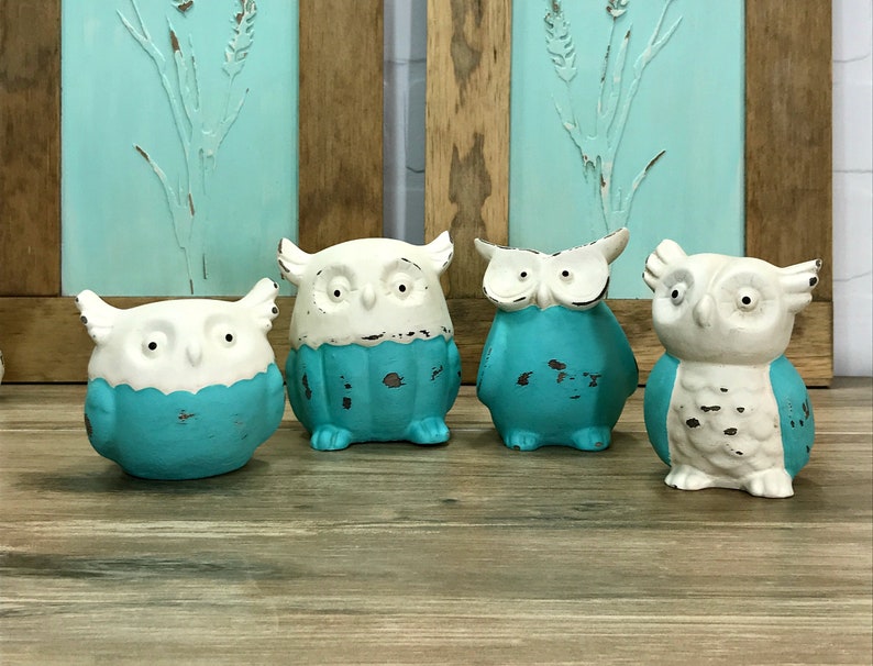 Set of Owls Figurines//Owl Collectibles//Owl Lover Gift//Set Etsy