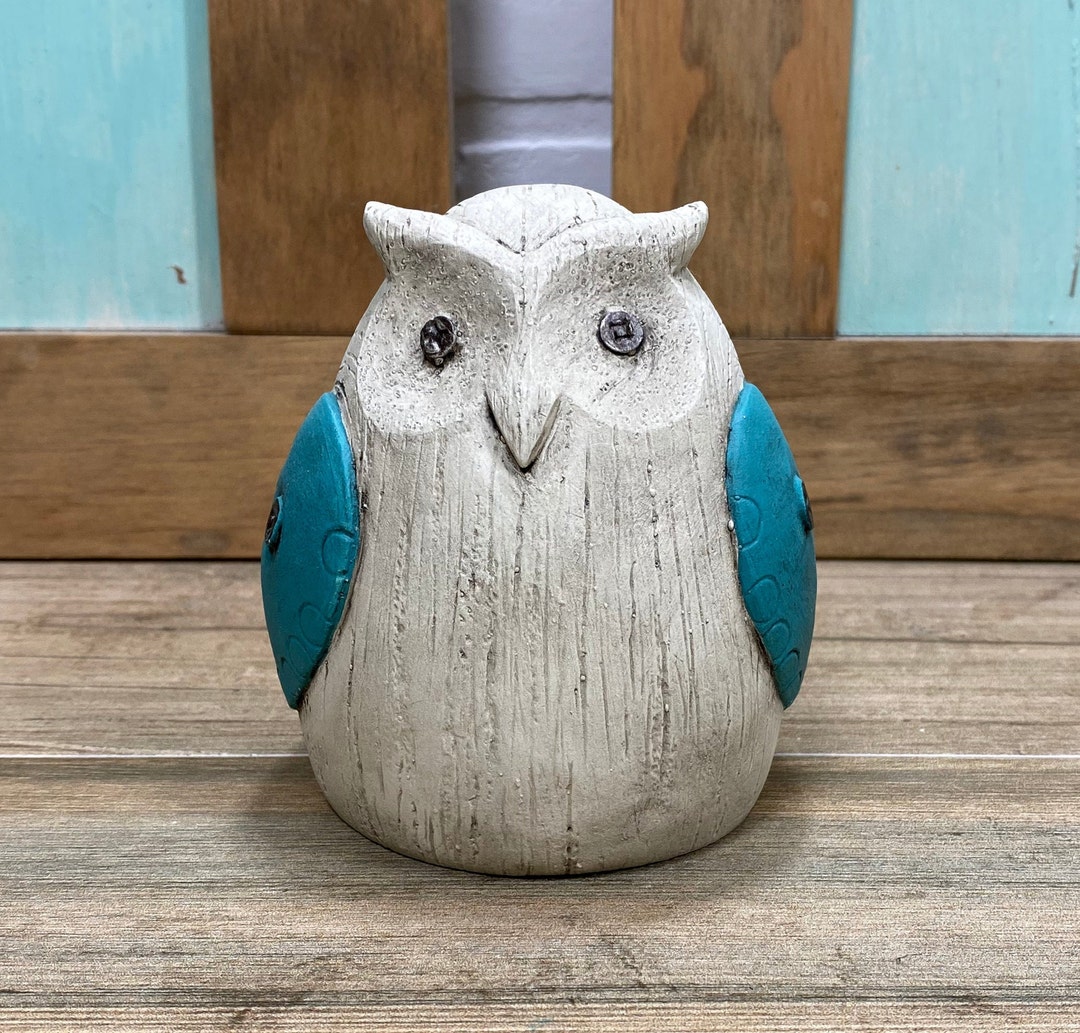Owl Figurine Owl Statue Shabby Chic Bird Bird Farmhouse Decor Owl