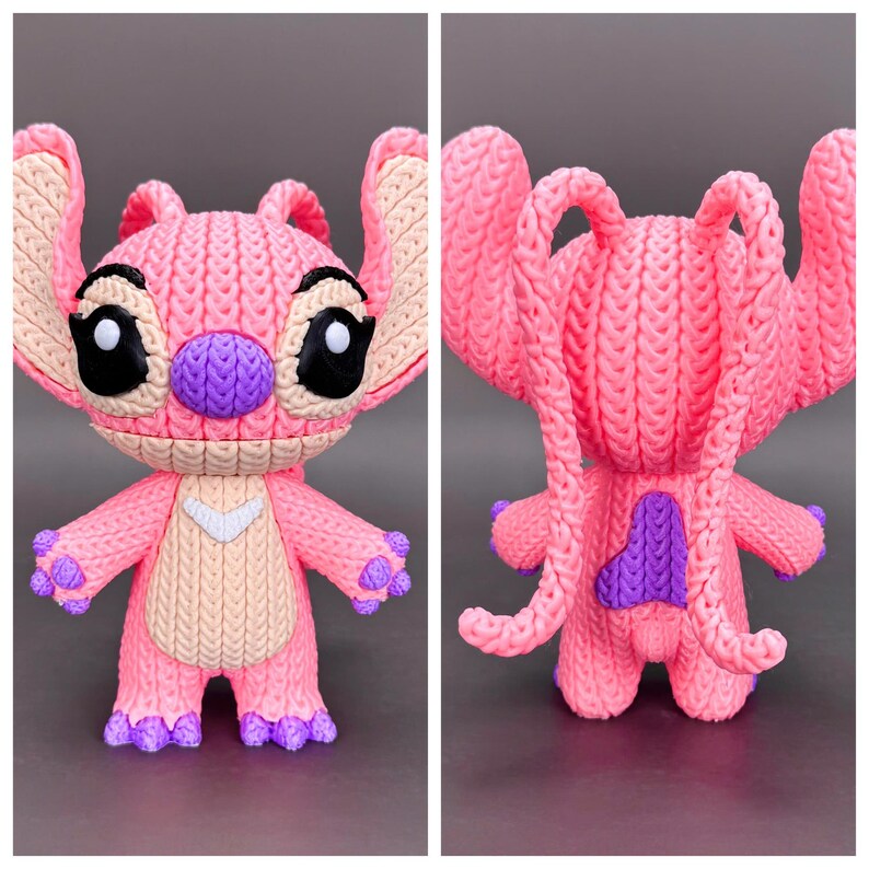 39-Stitch and Angel 3D Printed Figures Angel A croche 17 cm