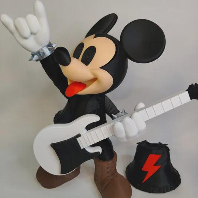30-3D Printed Mickey and Minnie Mouse Figures Mickey rock 35 cm