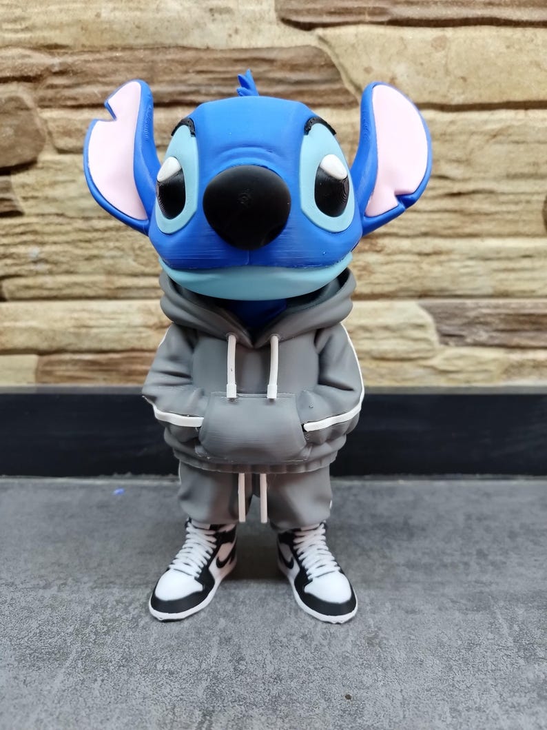 39-Stitch and Angel 3D Printed Figures Stich urbano 21 cm