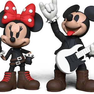 30-3D Printed Mickey and Minnie Mouse Figures Mickey+Minnie rock