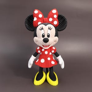 30-3D Printed Mickey and Minnie Mouse Figures Minnie crochet 24 cm
