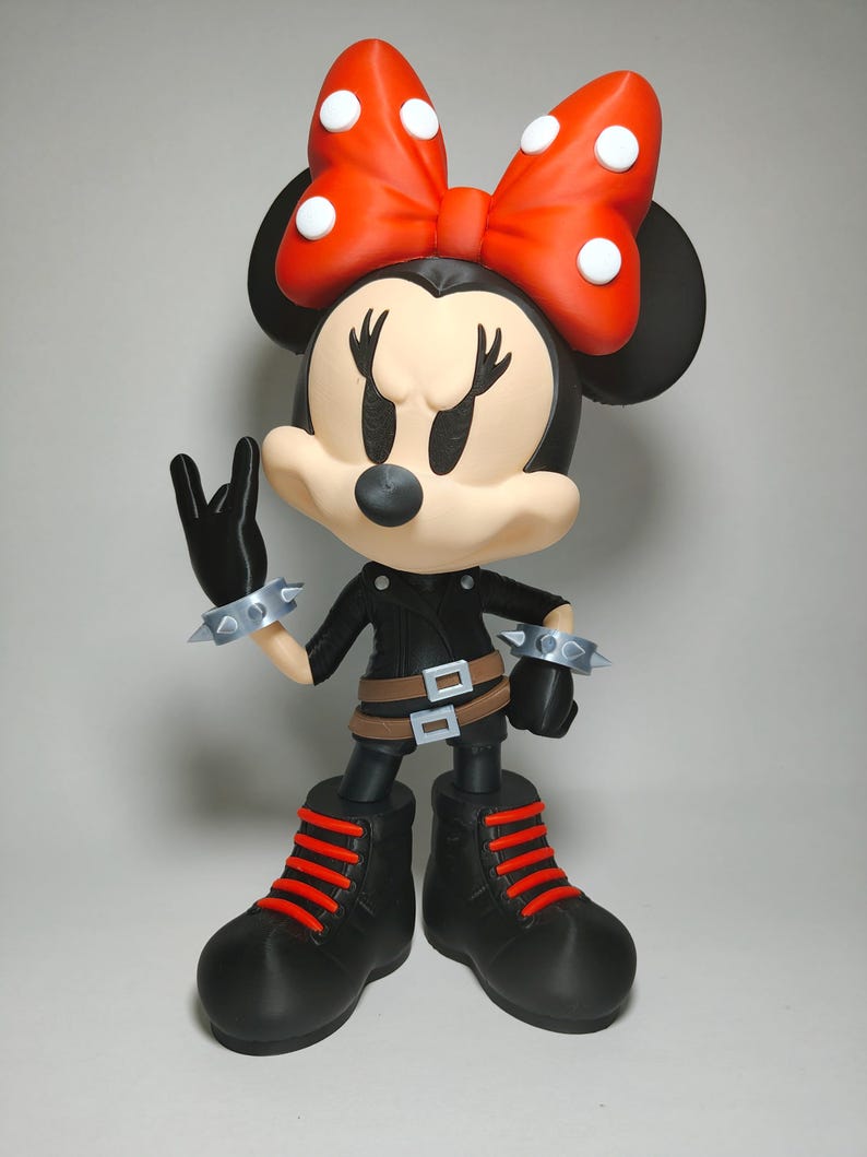 30-3D Printed Mickey and Minnie Mouse Figures Minnie rock 35 cm