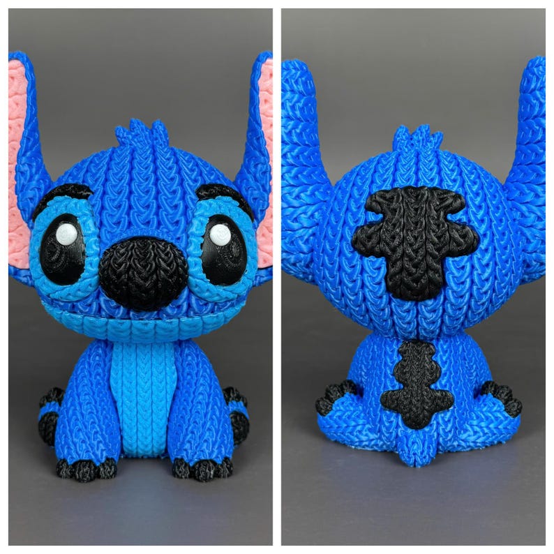 39-Stitch and Angel 3D Printed Figures Stich B croche 15 cm