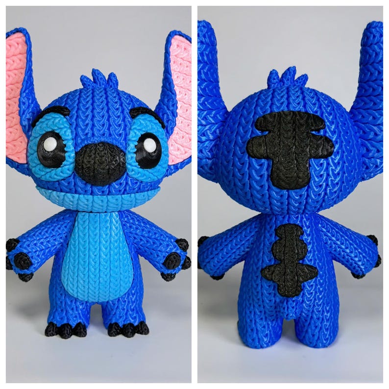 39-Stitch and Angel 3D Printed Figures Stich A croche 18 cm