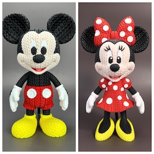 30-3D Printed Mickey and Minnie Mouse Figures Mickey+Minnie croche