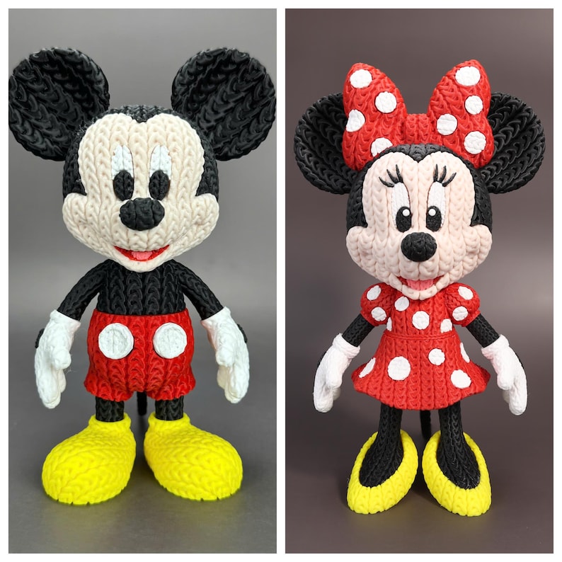 30-3D Printed Mickey and Minnie Mouse Figures Mickey+Minnie croche